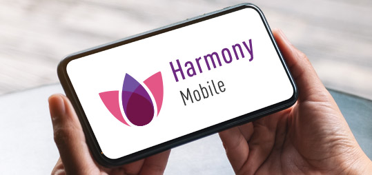 Harmony Mobile logo on phone
