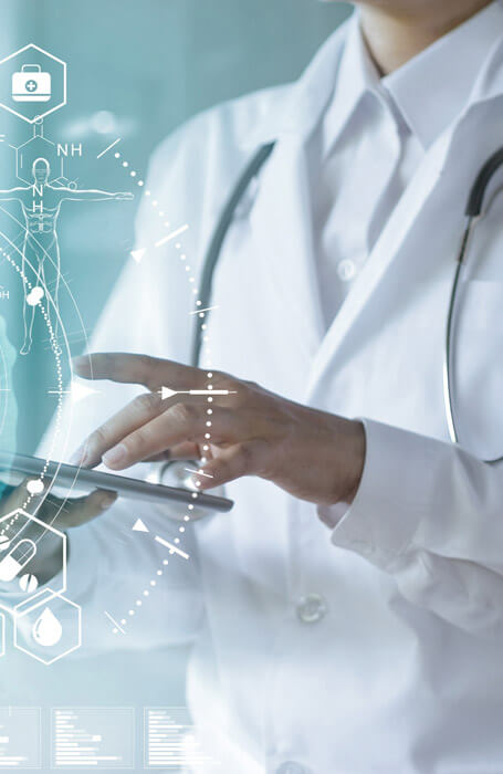 healthcare image of doctor and tablet
